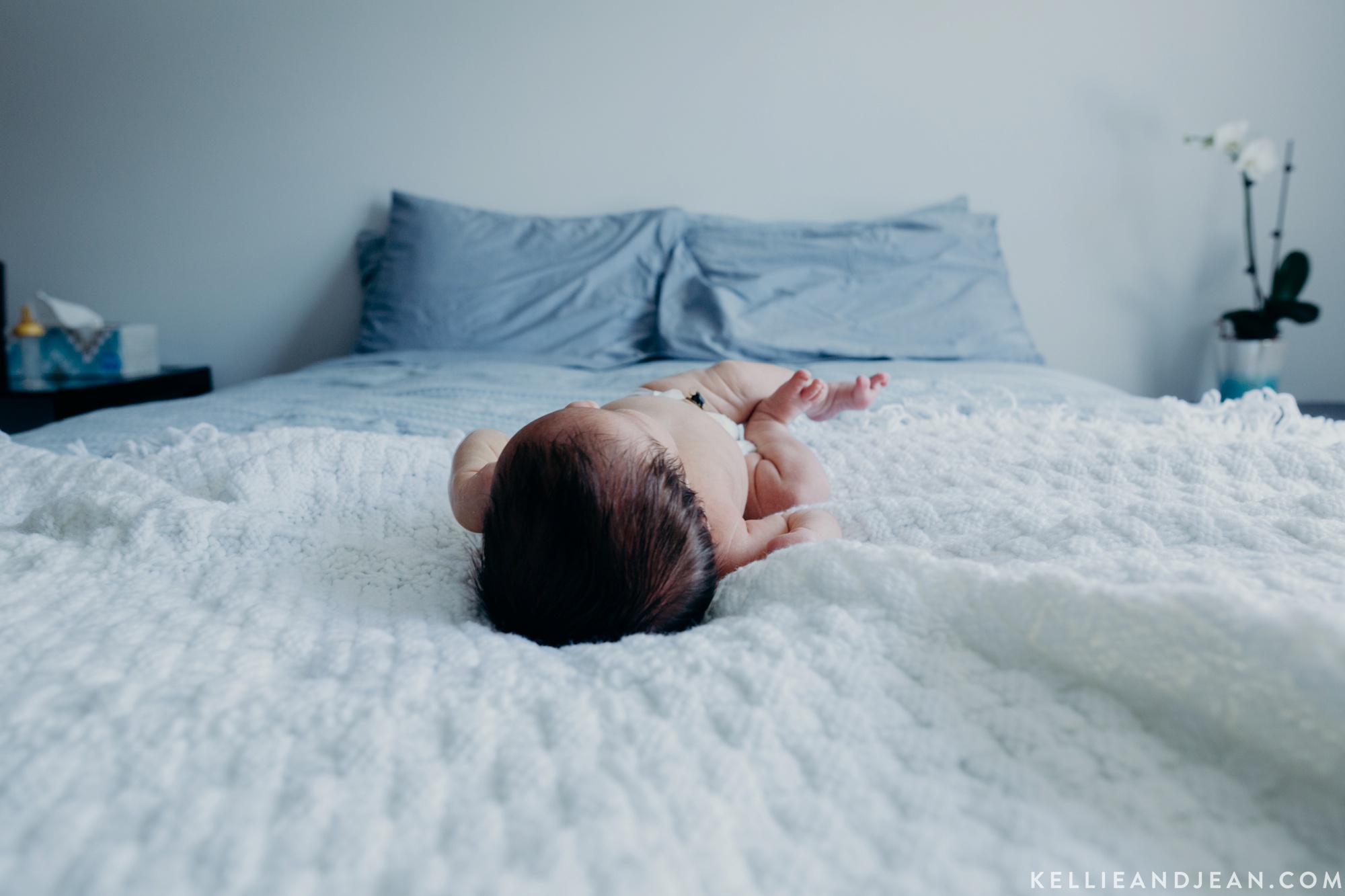 NEWBORN ON BED