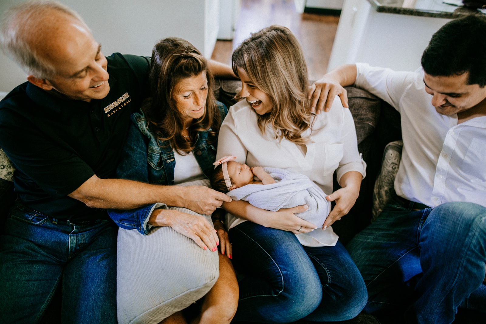 Newborn Session with Grandparents at home in Northville, MI