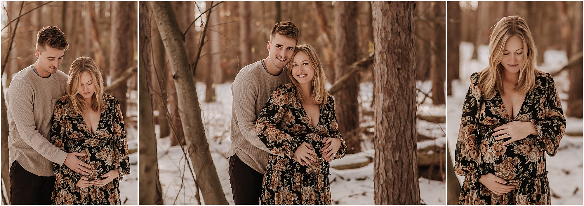 snowy maternity photos milford mi