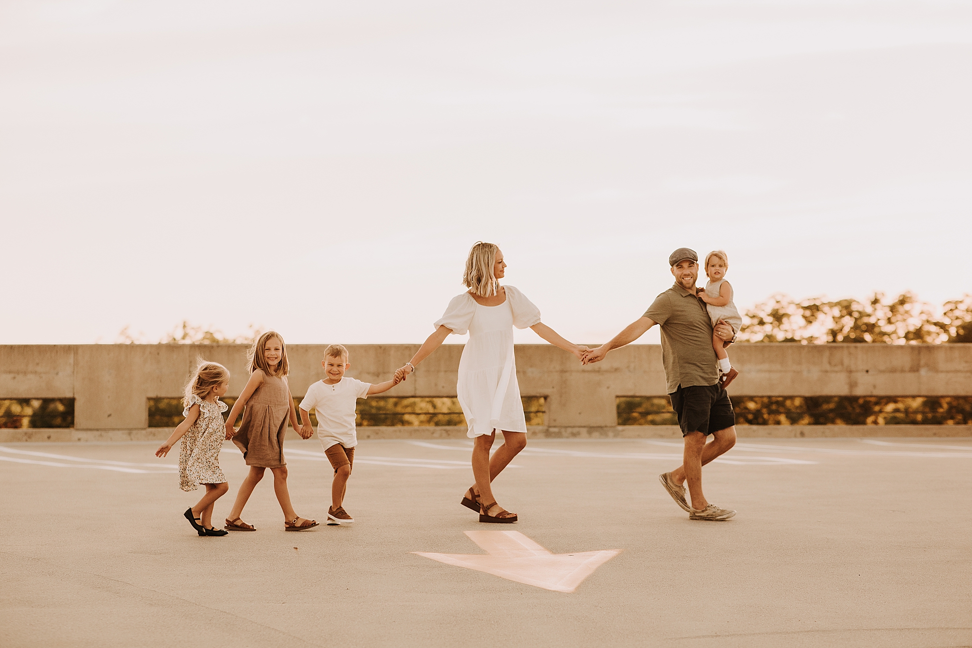 family photos at parking garage michigan