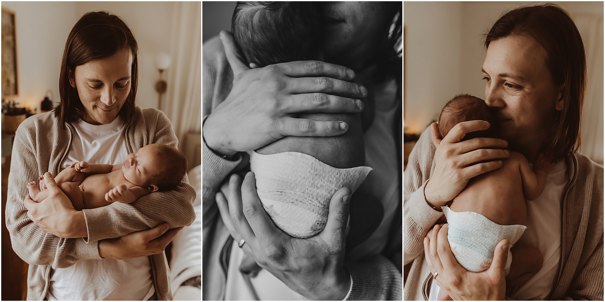 dad and newborn photography mi