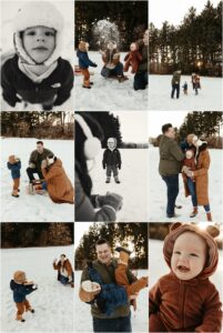 Snowy Family Photos in Milford, MI