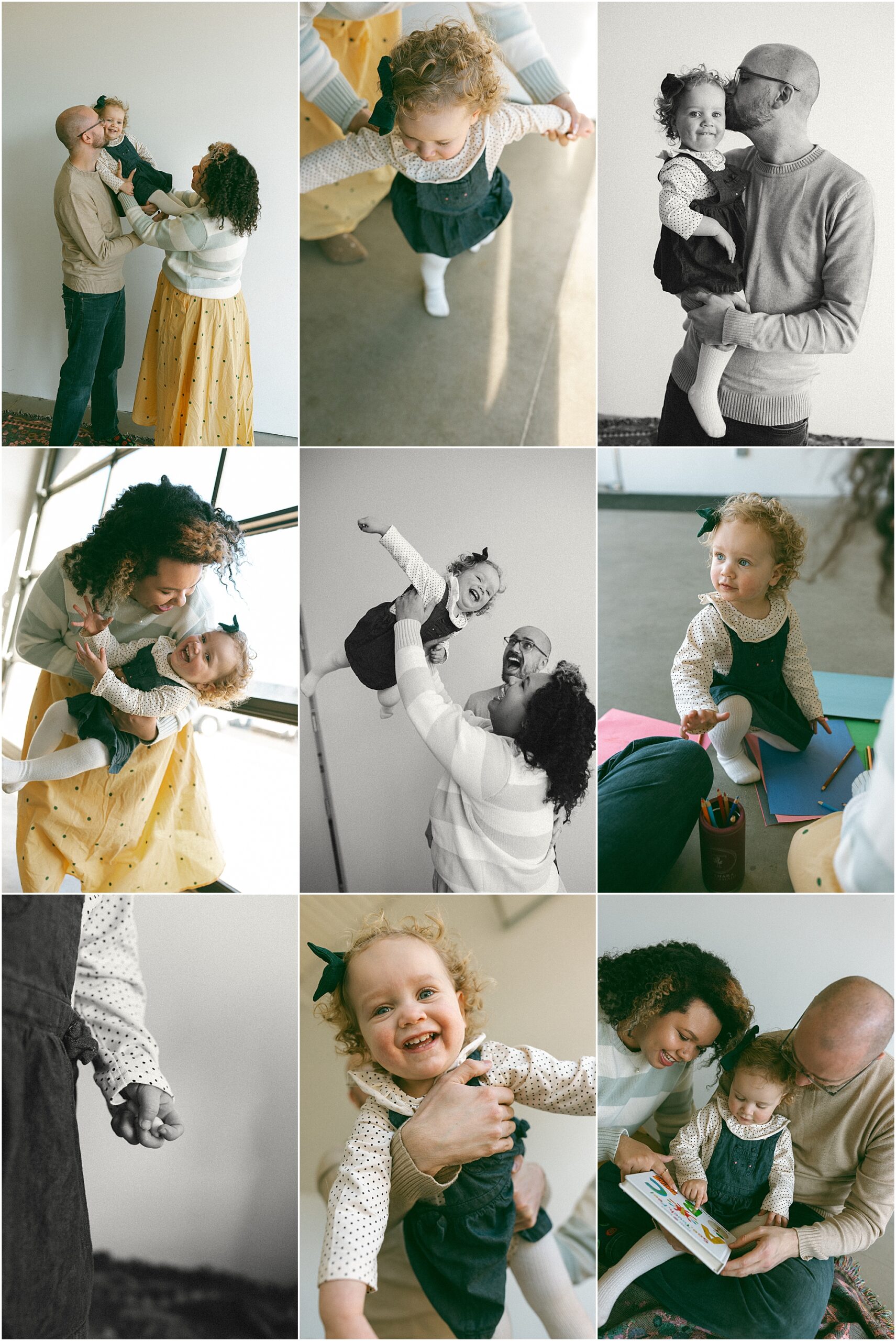 Playful studio family photos in Royal Oak